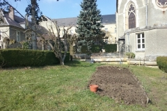 Vue du jardin en terrasse à PAF